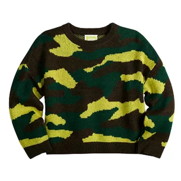 Oversized Camo Easy Crewneck Sweater,Yummy Sweater Co. Medium, NWT - Picture 2 of 10